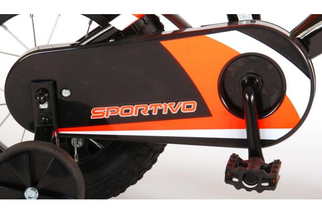 Volare Sportivo Children's Bicycle - Boys - 12 inch - Neon Orange Black - 95% assembled