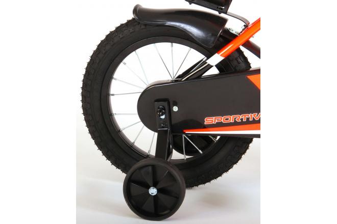 Volare Sportivo Children's Bicycle - Boys - 14 inch - Neon Orange Black - 95% assembled