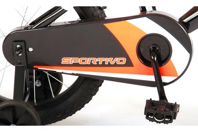 Volare Sportivo Children's Bicycle - Boys - 16 inch - Neon Orange Black - 95% assembled