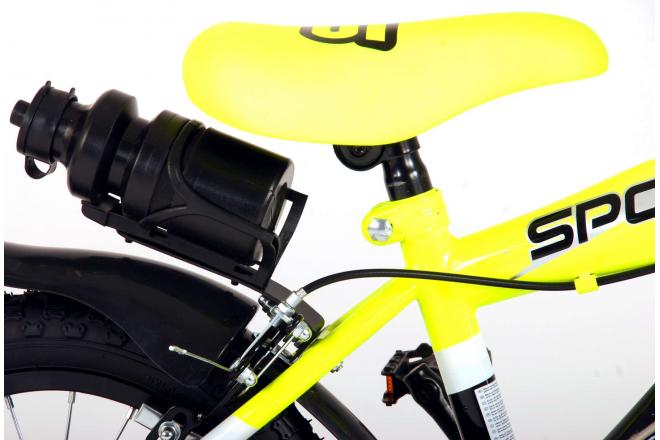 Volare Sportivo Children's Bicycle - Boys - 14 inch - Neon Yellow Black - Two handbrakes - 95% assembled