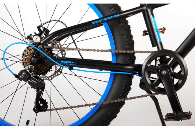 Volare Gradient Children's Bicycle – Boys – 24 inch – Black Blue Aqua – 7 speed – Prime Collection