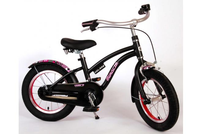 Volare Miracle Cruiser children's bike - Girls- 14 inch - Matt Black - Prime Collection