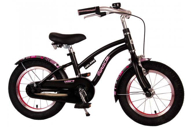 Volare Miracle Cruiser children's bike - Girls- 14 inch - Matt Black - Prime Collection