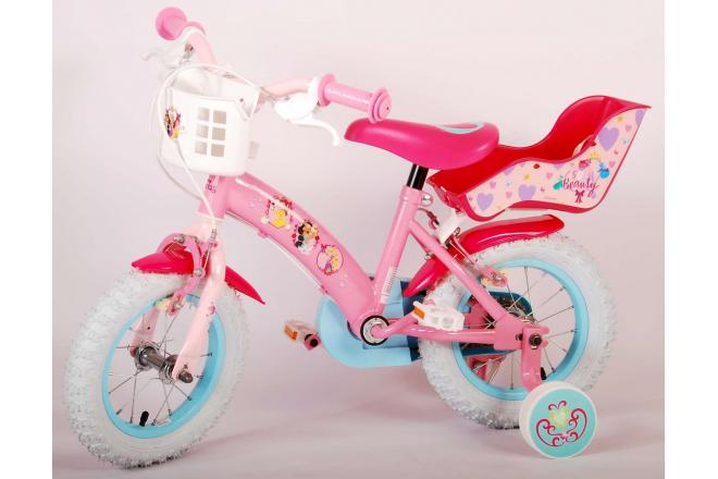 Disney Princess Kids' Bicycle - Girls - 12 inch - Pink - Doll's Seat - Two Hand Brakes