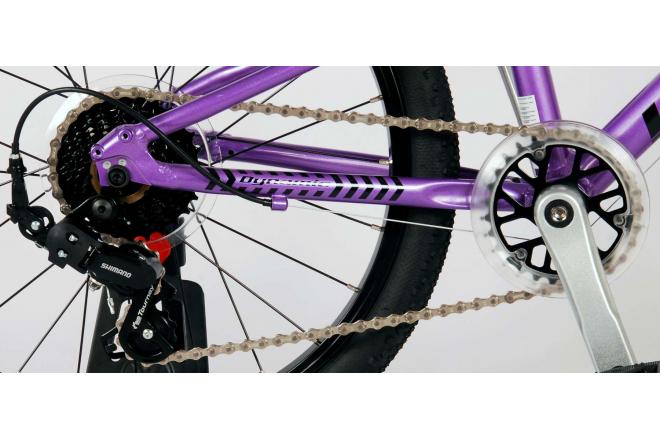 Volare Dynamic Children's Bicycle - Girls - 20 inch - Purple - 2 Hand Brakes - 7 Speed - Prime Collection