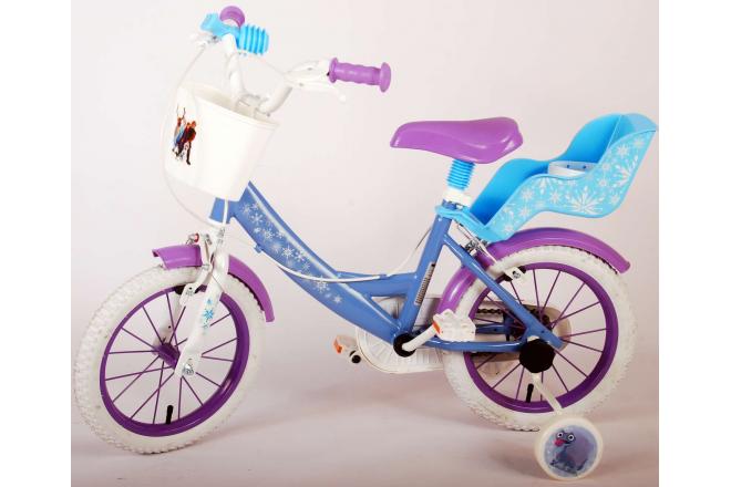 Disney Frozen 2 Children's Bicycle - Girls - 14 inch - Blue / Purple - 2 Hand brakes
