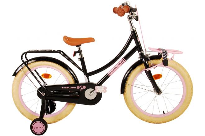 Volare Excellent Children's bike - Girls -18 inch - Black - 95% assembled