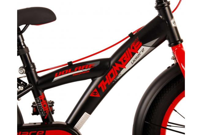 Volare Thombike Children's bike - Boys - 16 inch - Black Red - Two Hand Brakes