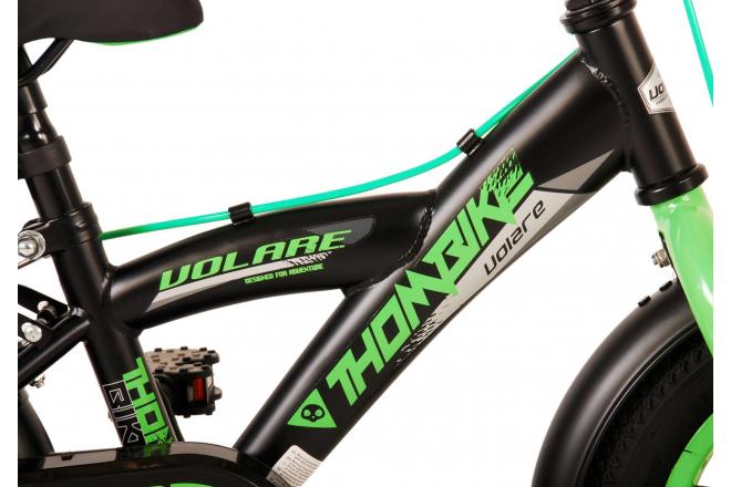 Volare Thombike Children's bike - Boys - 12 inch - Black Green - Two Hand Brakes