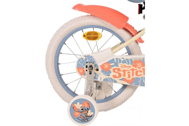 Disney Stitch Kids bike - Girls - 16 inch - Cream Coral Blue