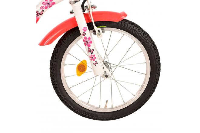 Volare Lovely Children's Bicycle - Girls - 16 inch - Red White - Two handbrakes