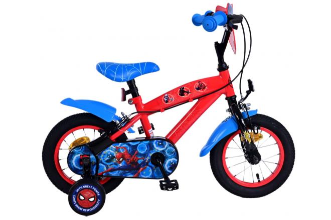 Ultimate Spider-Man Kids bike - Boys - 12 inch - Blue/Red - Two hand brakes