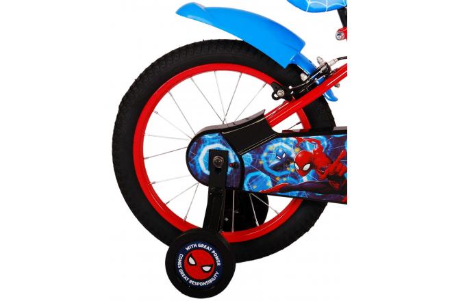 Ultimate Spider-Man Kids bike - Boys - 16 inch - Blue/Red - Two hand brakes