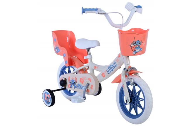 Disney Stitch Kids bike - Girls - 12 inch - Cream - Coral - Blue
