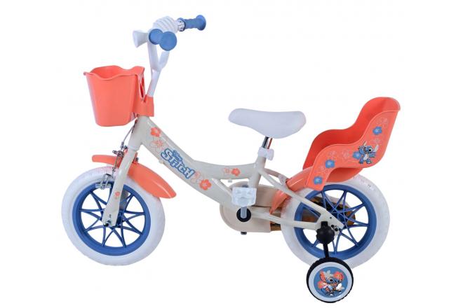 Disney Stitch Kids bike - Girls - 12 inch - Cream - Coral - Blue