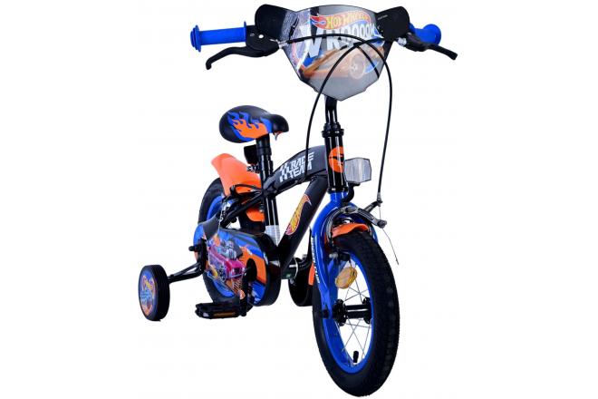 Hot Wheels Kids bike - Boys - 12 inch - Black Orange Blue - Two hand brakes