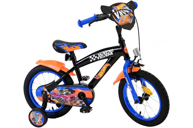 Hot Wheels Kids Bike - Boys - 14 inch - Black Orange Blue