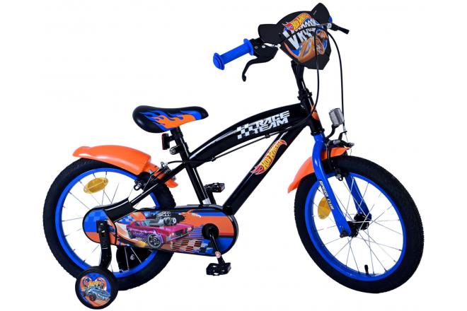 Hot Wheels Kids bike - Boys - 16 inch - Black Orange Blue - Two hand brakes