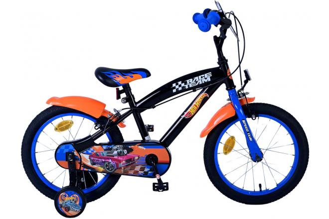 Hot Wheels Kids bike - Boys - 16 inch - Black Orange Blue - Two hand brakes