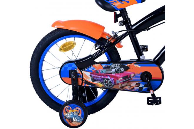 Hot Wheels Kids bike - Boys - 16 inch - Black Orange Blue - Two hand brakes