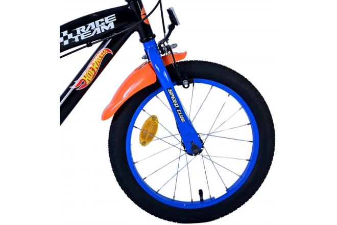 Hot Wheels Kids bike - Boys - 16 inch - Black Orange Blue - Two hand brakes