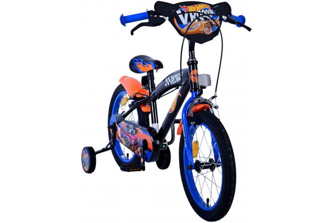 Hot Wheels Kids bike - Boys - 16 inch - Black Orange Blue - Two hand brakes