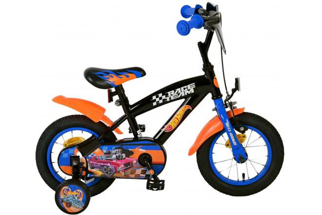 Hot Wheels Kids Bike - Boys - 12 inch - Black Orange Blue