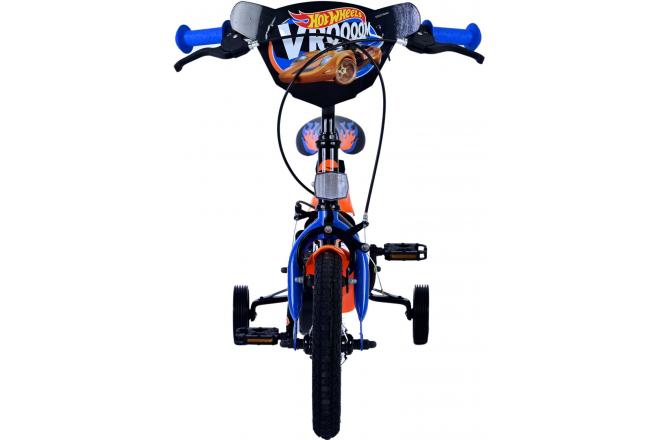 Hot Wheels Kids bike - Boys - 12 inch - Black Orange Blue - Two hand brakes