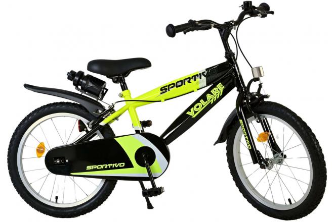 Volare Sportivo Children's bike - Boys - 18 inch - Neon Yellow Black - Two Hand Brakes