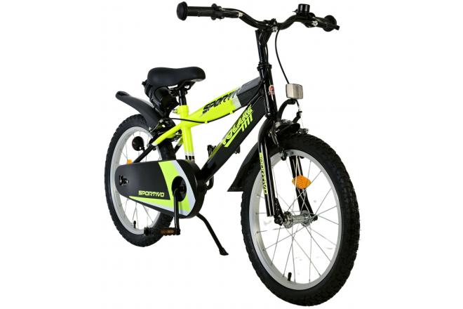 Volare Sportivo Children's bike - Boys - 18 inch - Neon Yellow Black - Two Hand Brakes