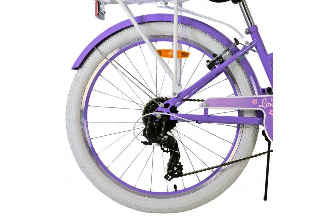 Volare Lovely children's bike - Girls - 24 inch - Purple - 7 Gears