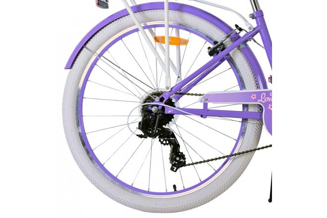 Volare Lovely Children's bike - Girls - 26 inches - Purple - 7 speed