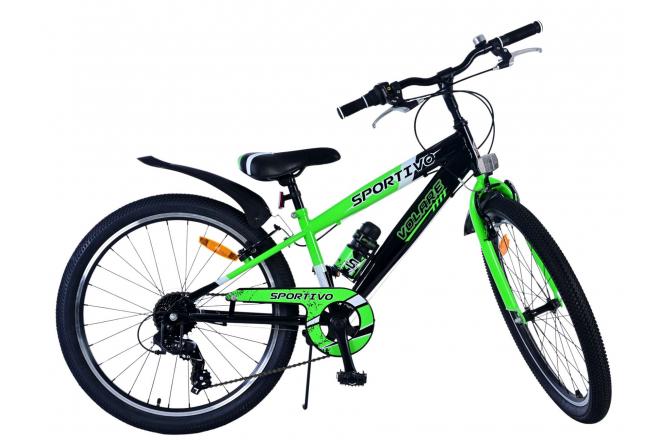 Volare Sportivo Kids bike - Boys - 24 inch - 7 Speed - Black Green
