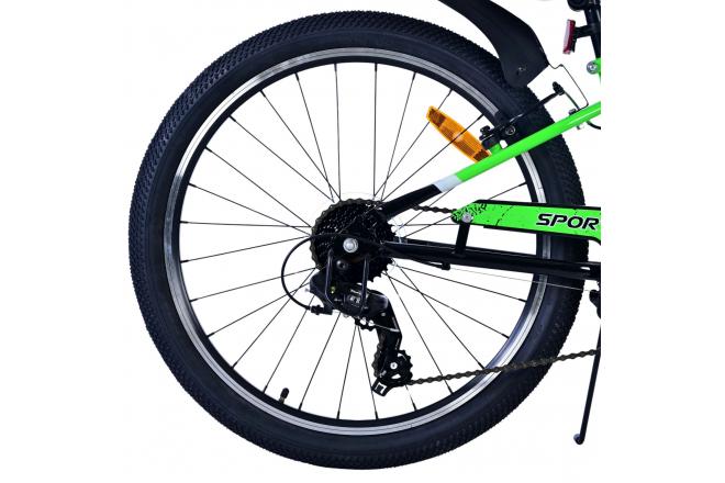 Volare Sportivo Kids bike - Boys - 24 inch - 7 Speed - Black Green