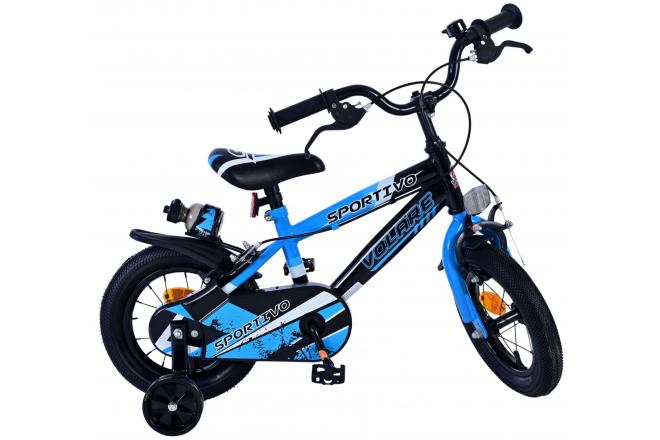 Volare Sportivo Kinderfiets - Boys - 12 inch - Blue Black - Two Hand Brakes