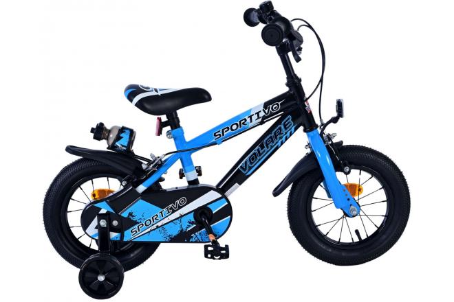 Volare Sportivo Kinderfiets - Boys - 12 inch - Blue Black - Two Hand Brakes