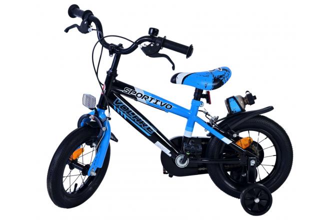 Volare Sportivo Kinderfiets - Boys - 12 inch - Blue Black - Two Hand Brakes