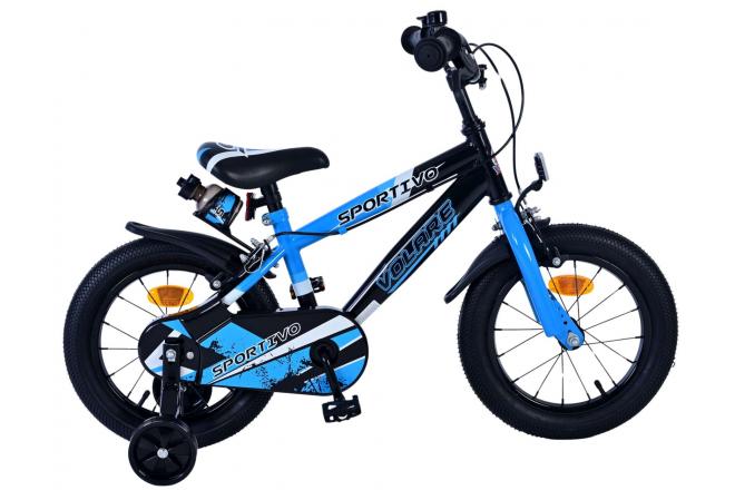 Volare Sportivo Kinderfiets - Boys - 14 inch - Blue Black - Two Hand Brakes