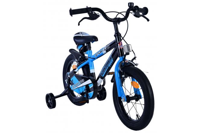 Volare Sportivo Kinderfiets - Boys - 14 inch - Blue Black - Two Hand Brakes