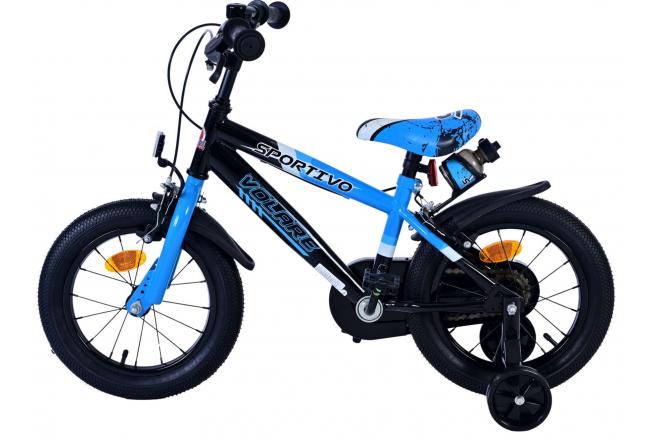 Volare Sportivo Kinderfiets - Boys - 14 inch - Blue Black - Two Hand Brakes