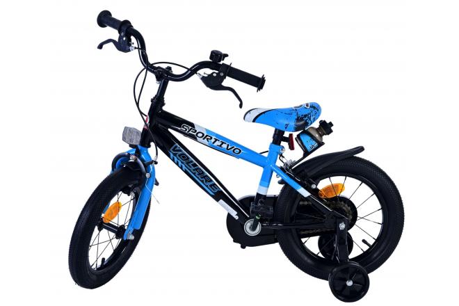 Volare Sportivo Kinderfiets - Boys - 14 inch - Blue Black - Two Hand Brakes