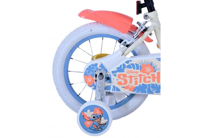 Disney Stitch Kids bike - Girls - 14 inch - Cream Coral Blue - Two hand brakes [CLONE]