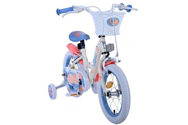 Disney Stitch Kids bike - Girls - 14 inch - Cream Coral Blue - Two hand brakes [CLONE]