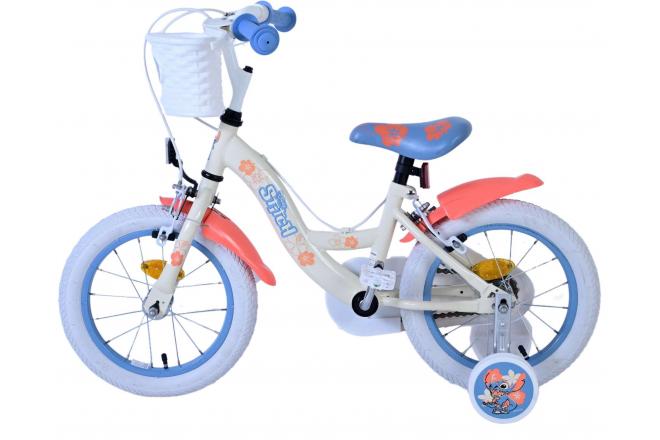 Disney Stitch Kids bike - Girls - 14 inch - Cream Coral Blue - Two hand brakes [CLONE]