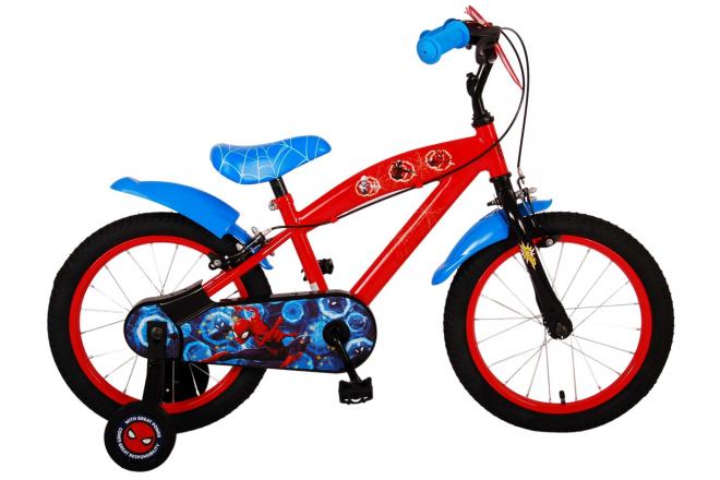 Ultimate Spider-Man Kids bike - Boys - 16 inch - Blue/Red - Two hand brakes