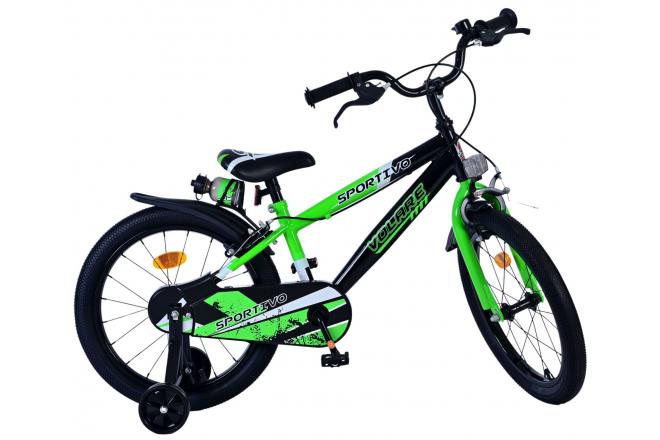 Volare Sportivo Kinderfiets - Boys - 18 inch - Green Black - Two Hand Brakes [CLONE]