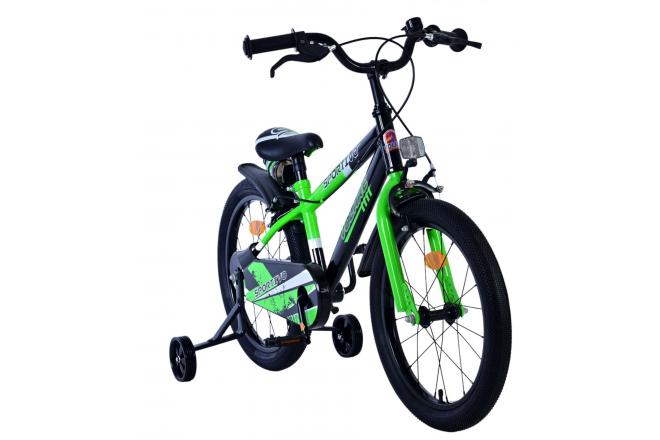 Volare Sportivo Kinderfiets - Boys - 18 inch - Green Black - Two Hand Brakes [CLONE]